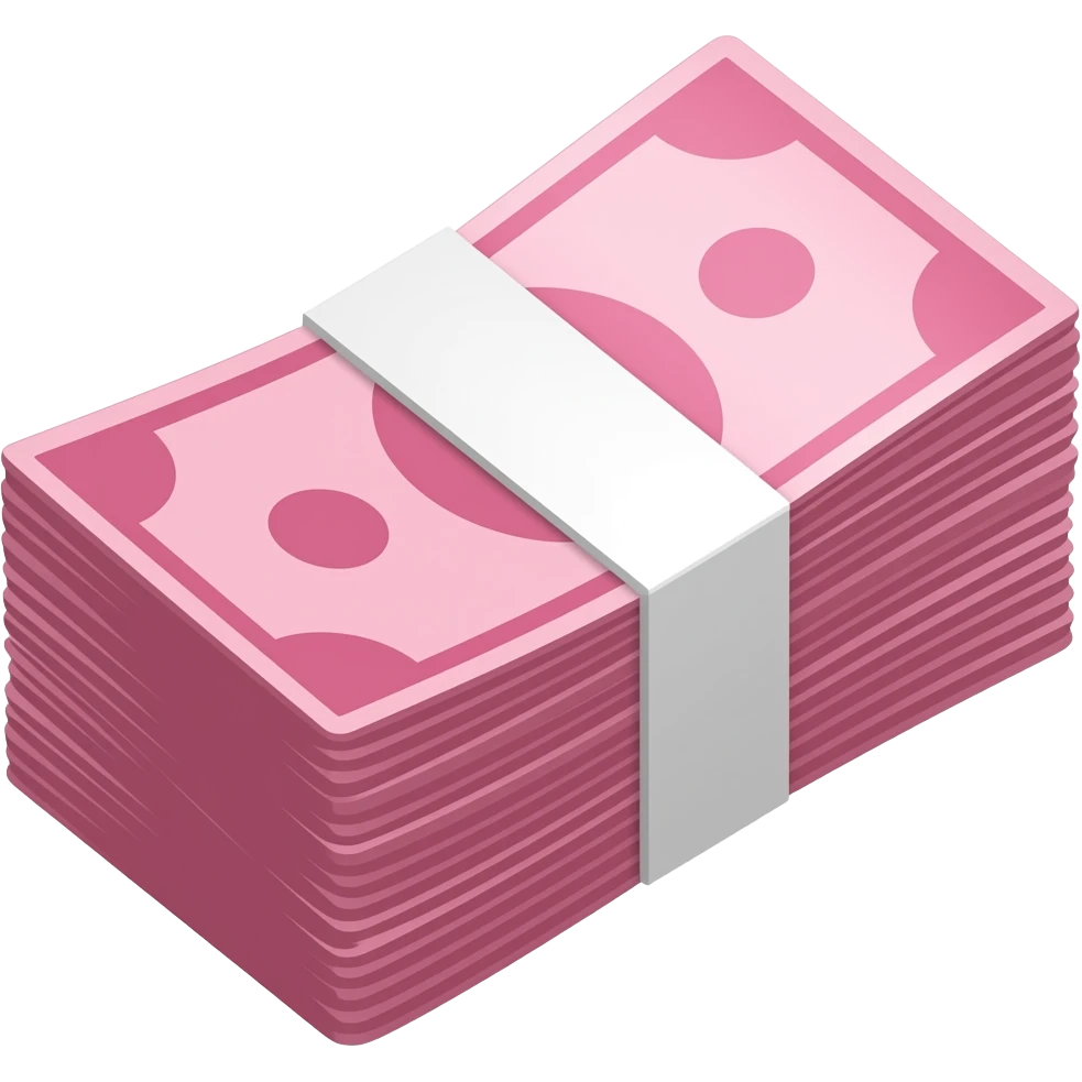 Розовая стопка долларов emoji