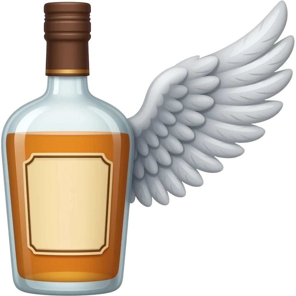 Alcohol bottle with wings on the side emoji