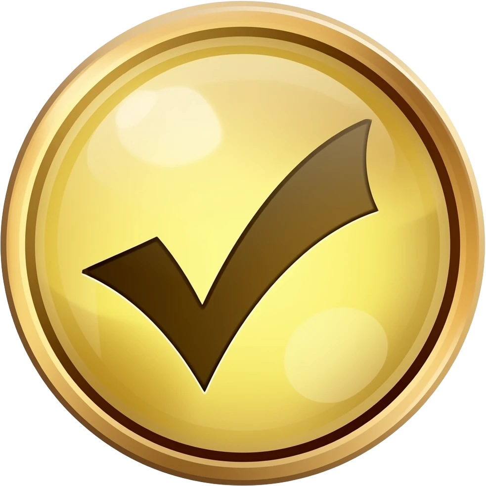 text based gold check mark button emoji emoji
