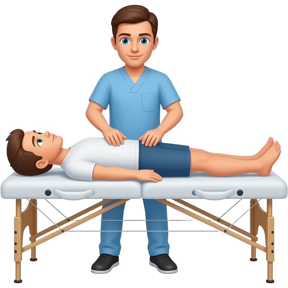 Chiropractic adjustment on table emoji