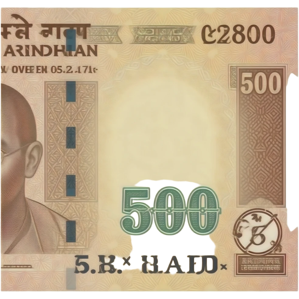 500 indian hindi rupees note emoji