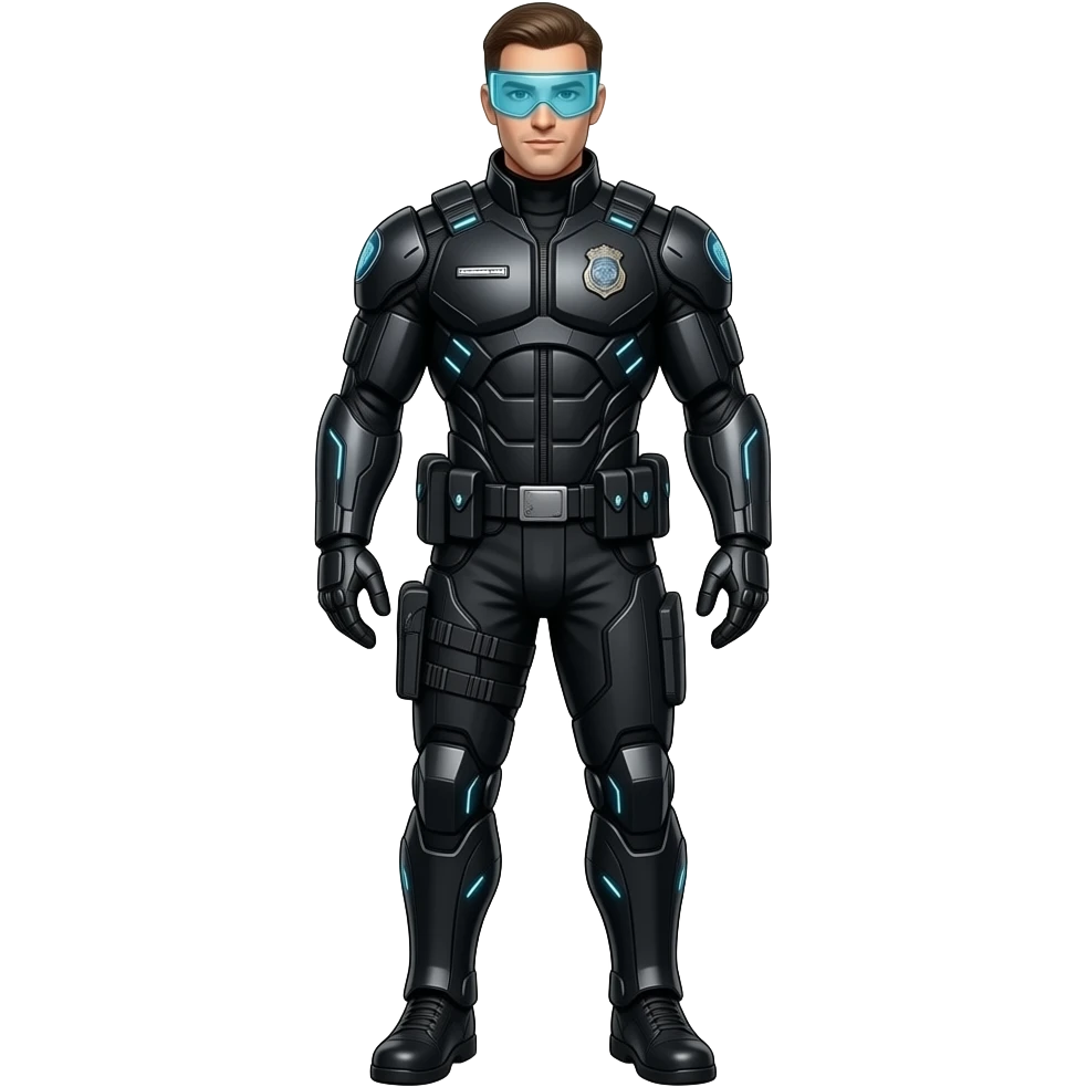 Futuristic Male police tech suit emoji