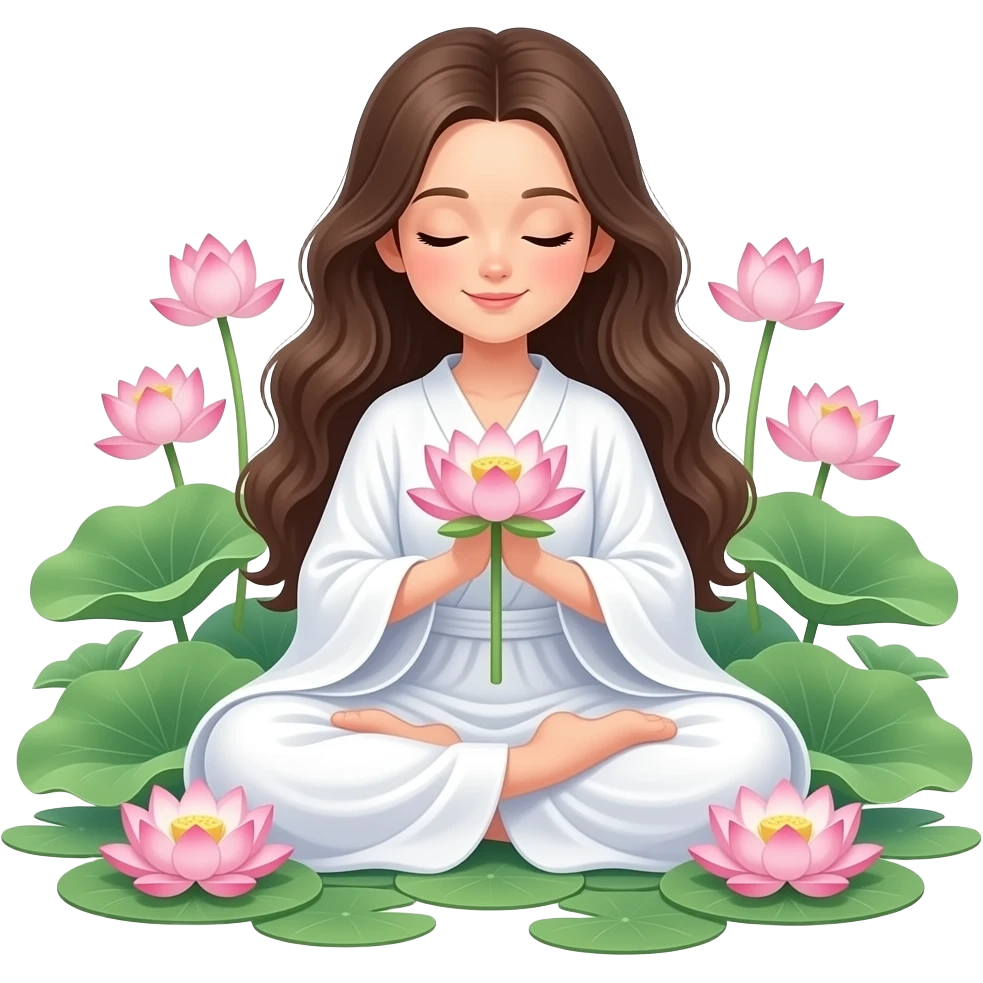 연꽃 자비 수행 소녀 emoji