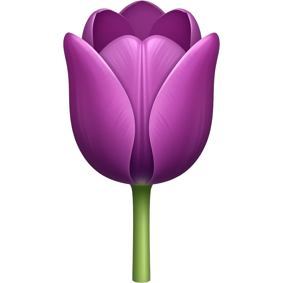 straight purple tulip with full stem emoji