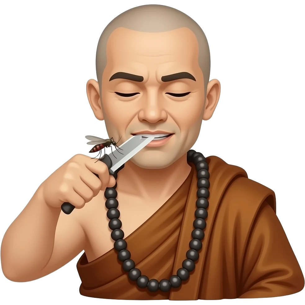 모기를 물리치는 스님 emoji