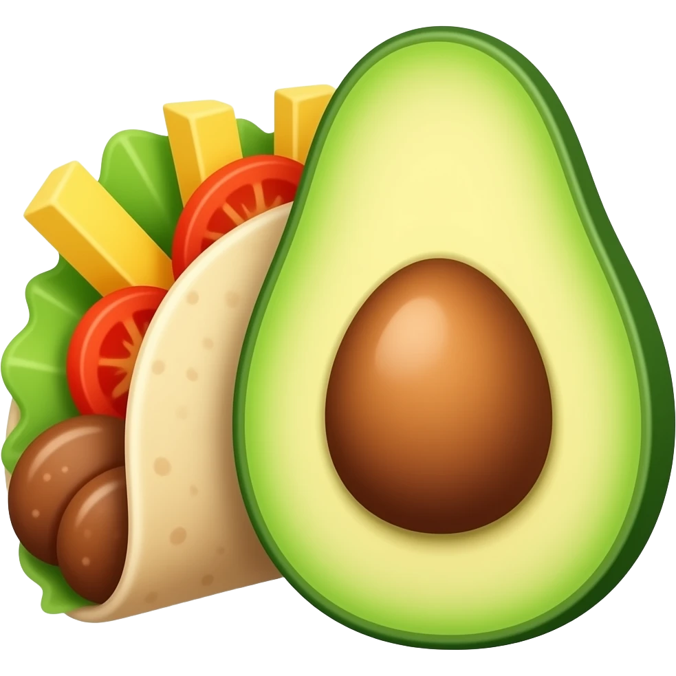Tortilaa z awokada oraz frytki emoji