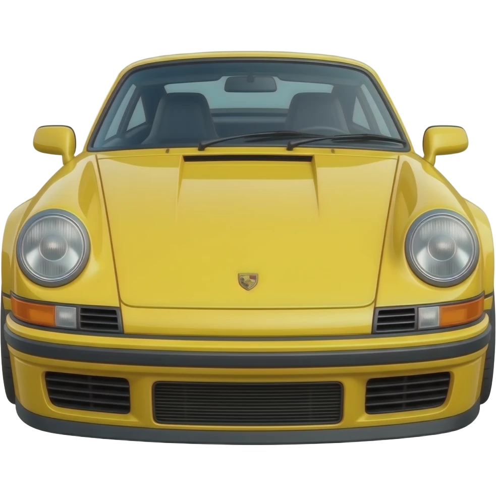 porsche yellowbird, hyper realistic highly detailled emoji