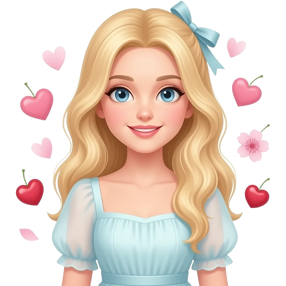 👱🏻‍♀️👗💕🎀🌸 emoji