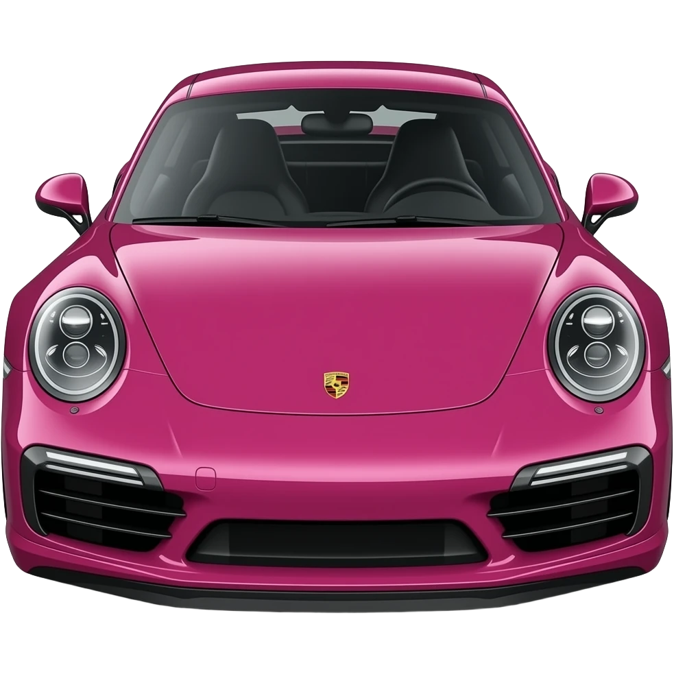 glossy #ff0080 porsche 911 turbo s , hyper real, highly detailed emoji