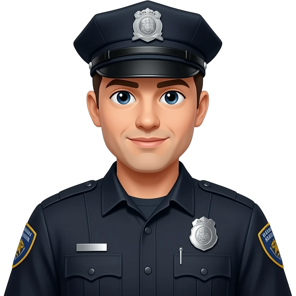 Patrolling by security, patrol the premises (BLACK UNIFOM) emoji