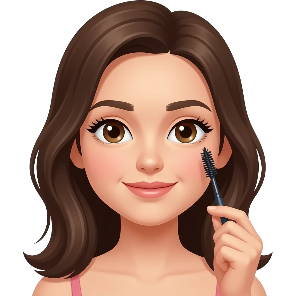 Girl brushing her eyelashes emoji