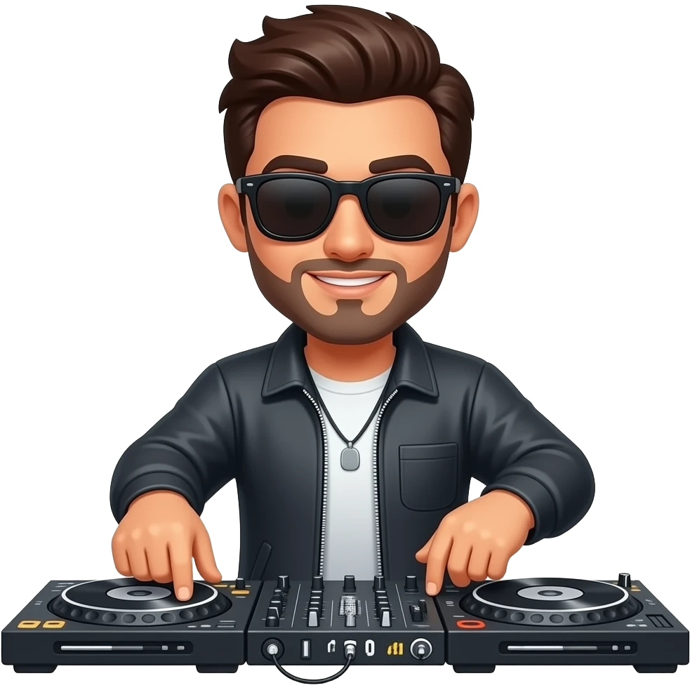 handsome guy dj with sunglasses emoji