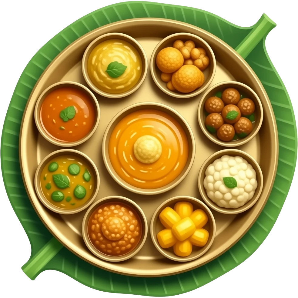Maharashtrian thali on banana leaf emoji