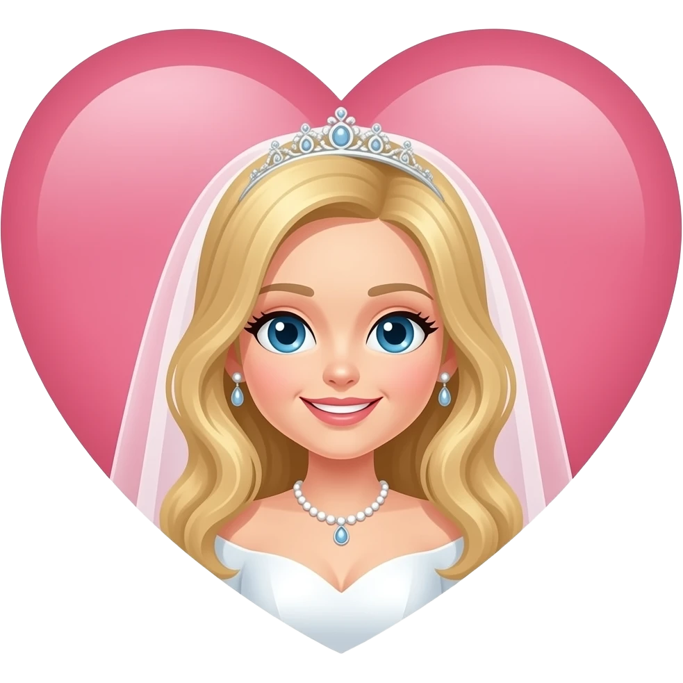 blond bride, hearset, emoji emoji