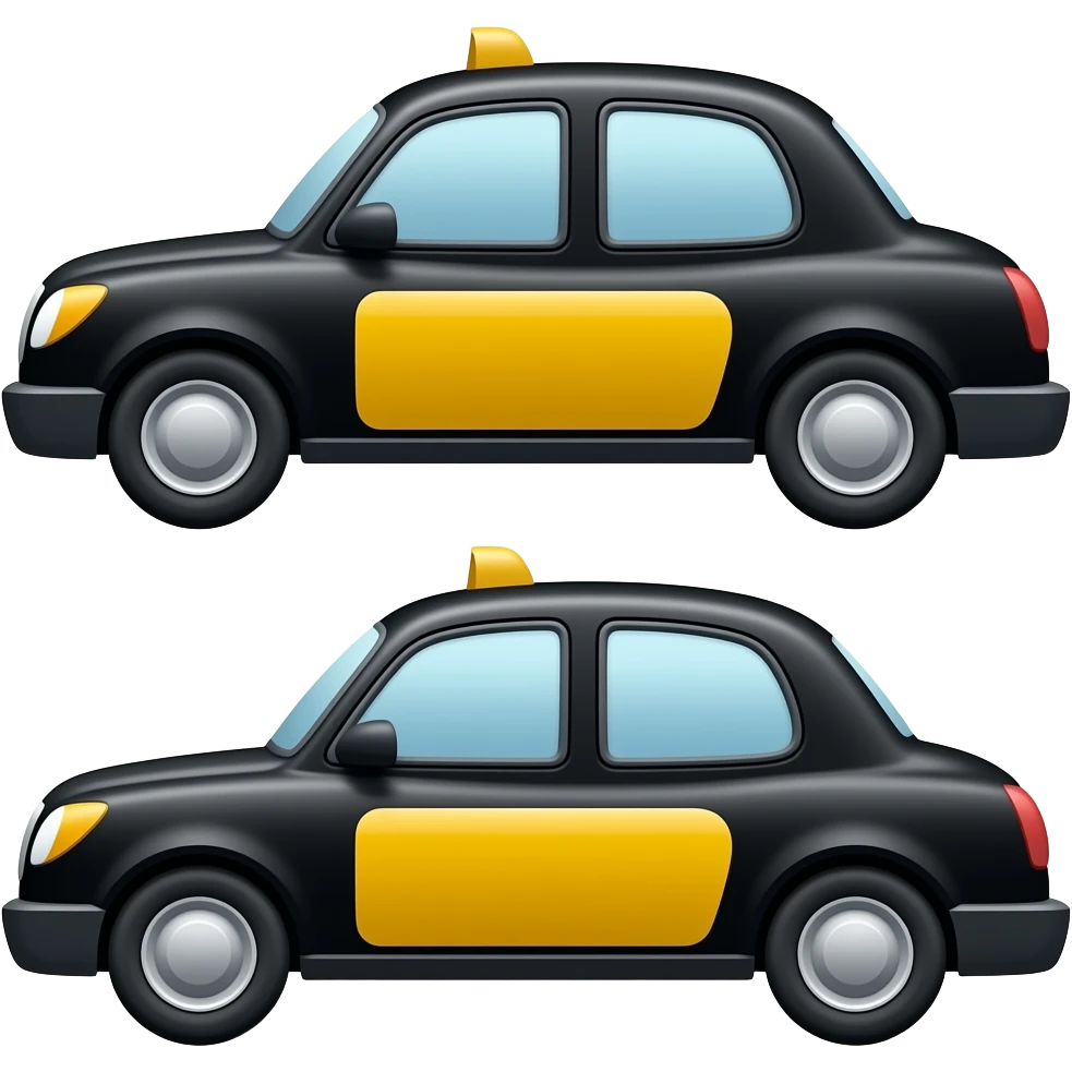 4 TAXIS DE LADO COLOR NEGRO CON AMARILLO emoji