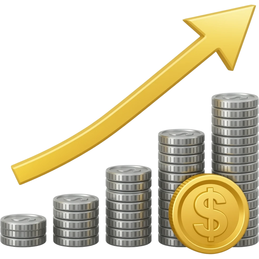 Finance chart with coins emoji