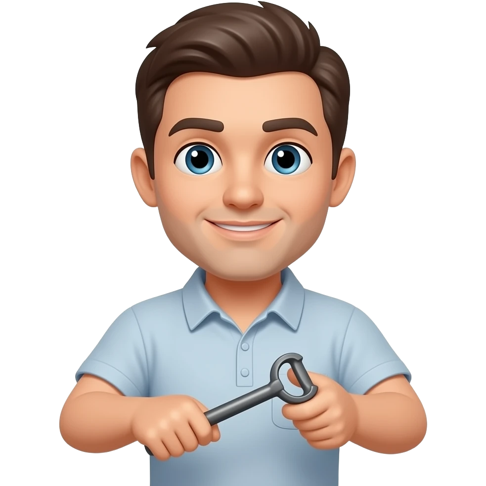 Мужчина с рычагом в руках emoji