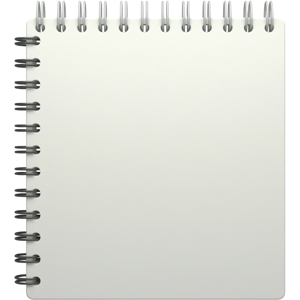 White notebook with binding emoji