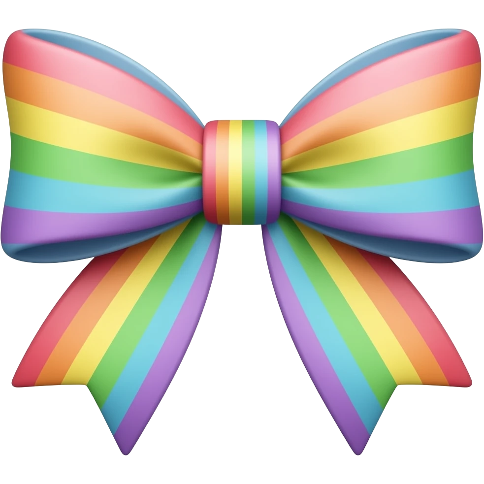 pastel rainbow laced bow emoji
