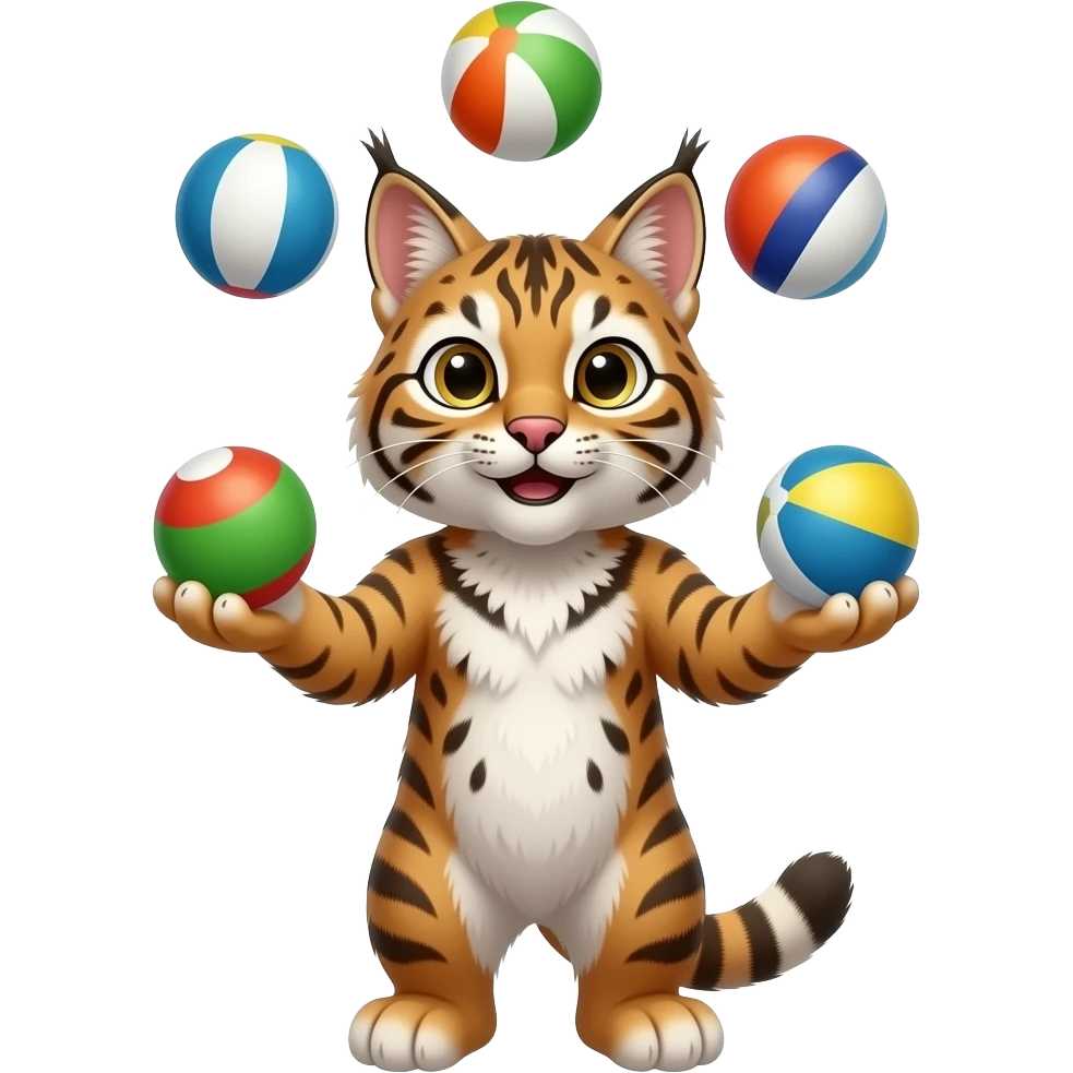 Bobcat juggling balls emoji