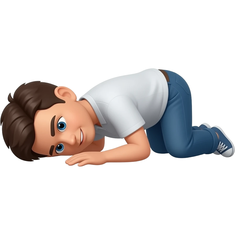 Tumbada boca abajo en el suelo emoji