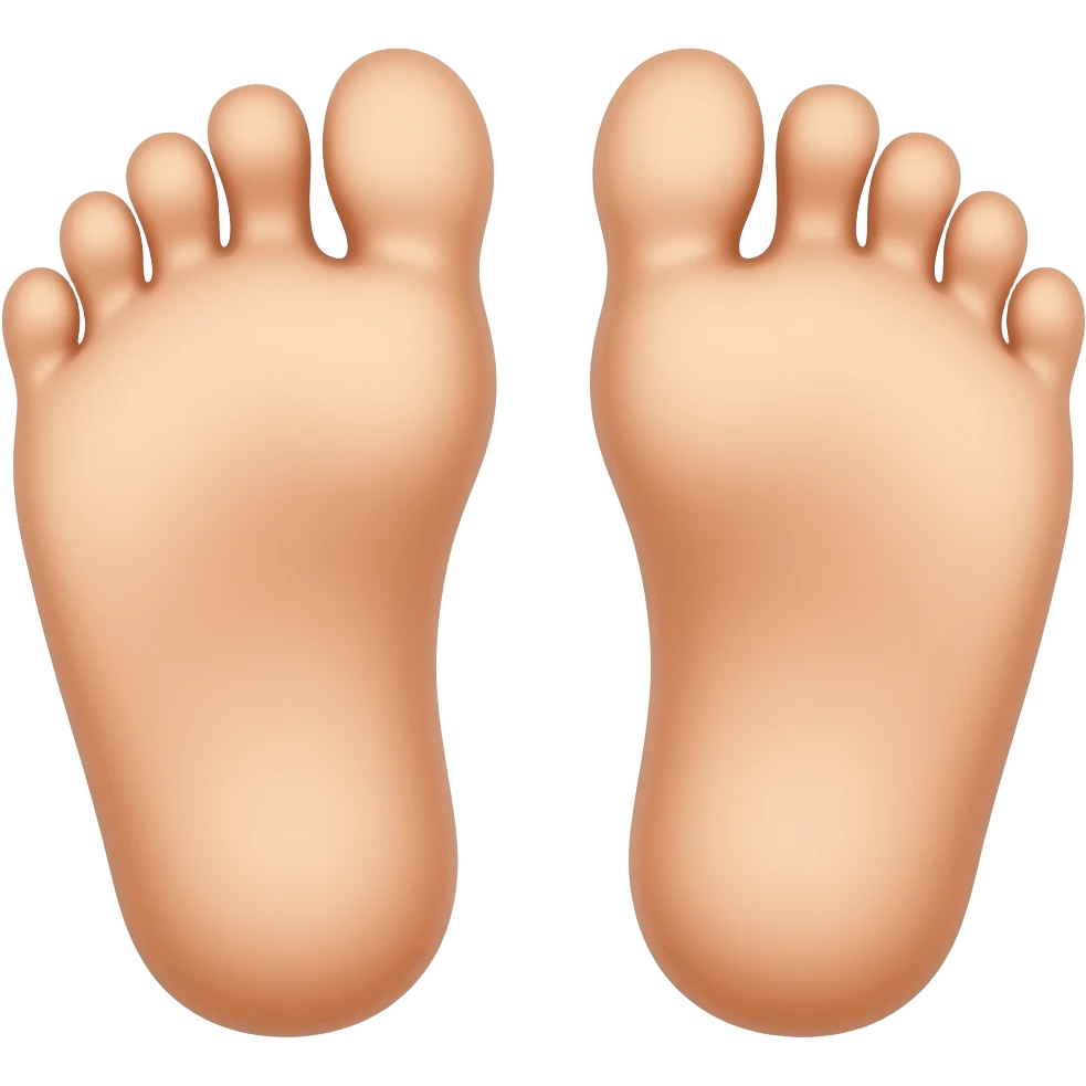 Create high-quality glossy emojis with a vibrant modern style.Make the emojis look premium, shiny, and eye-catching with bright highlights, smooth gradients, soft reflections, and glowing details. two foot toe emoji emoji