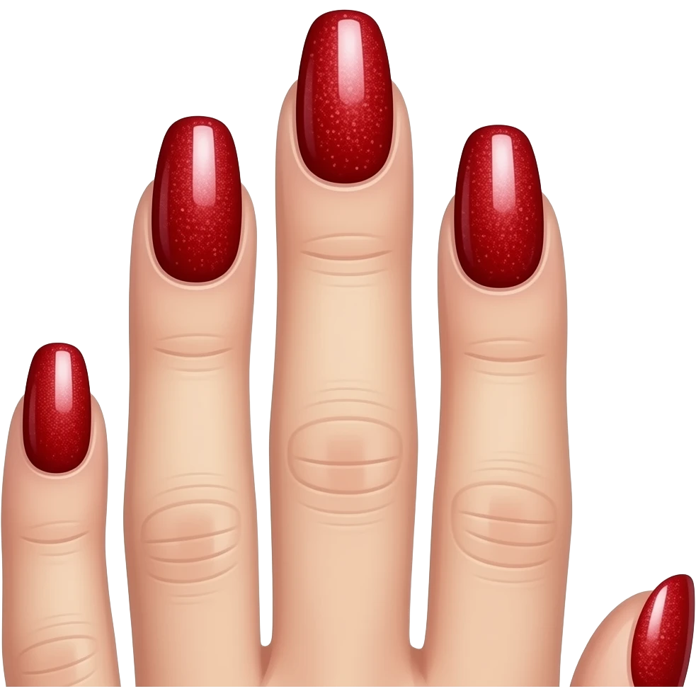 red glitter nails emoji