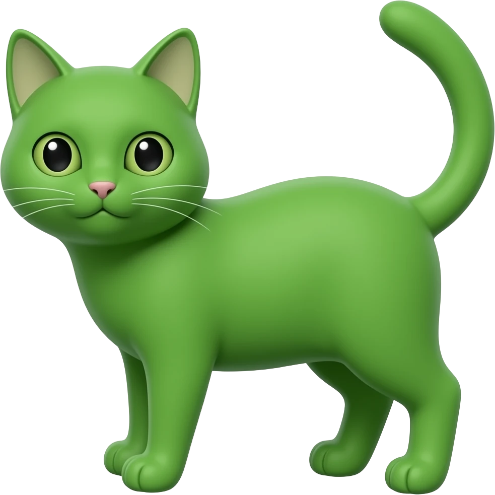 Chat vert animale emoji
