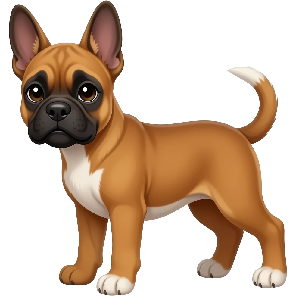 malinois puppy with boxer ears and boxer body and boxer tail with a white tip emoji