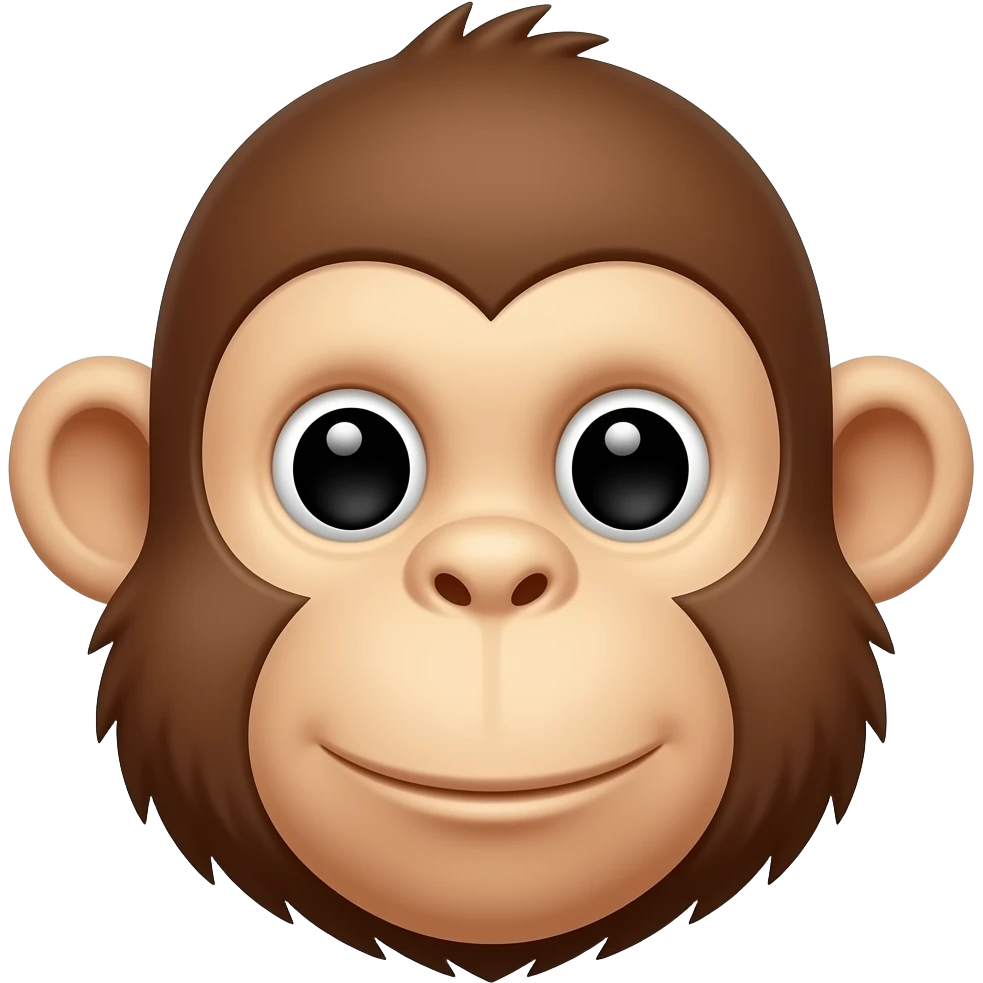 monkey thinking straight face emoji
