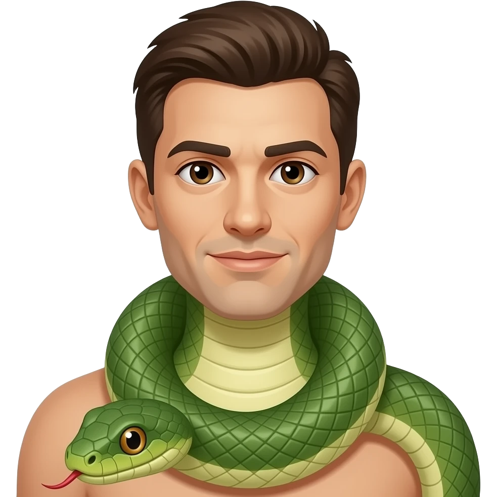 Human turns into a snake emoji