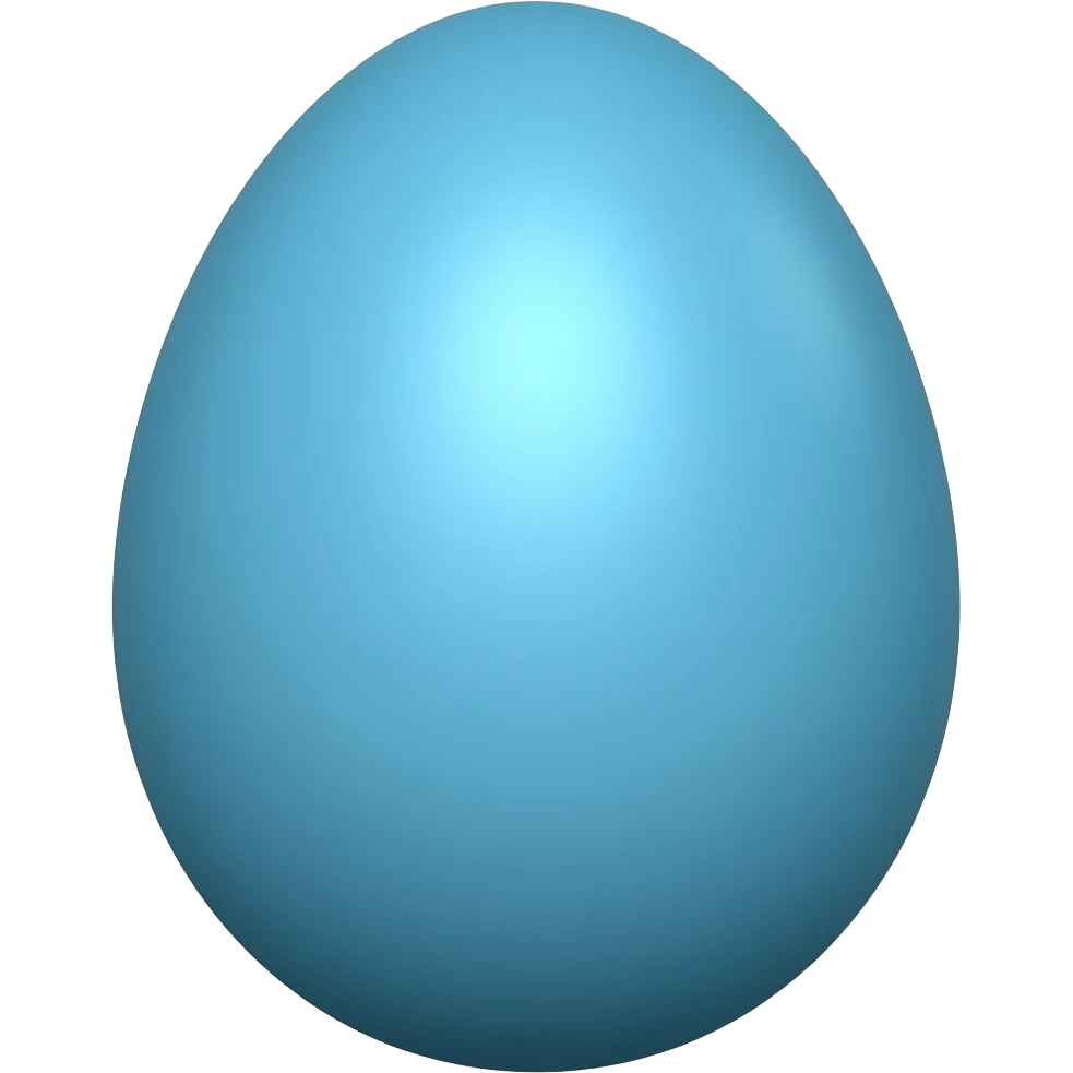 A blue egg a normal one emoji