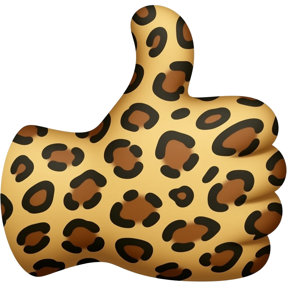 a thumbs up with leopard spots emoji