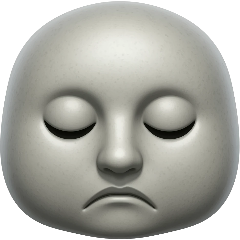 stone with a 😴 emoji