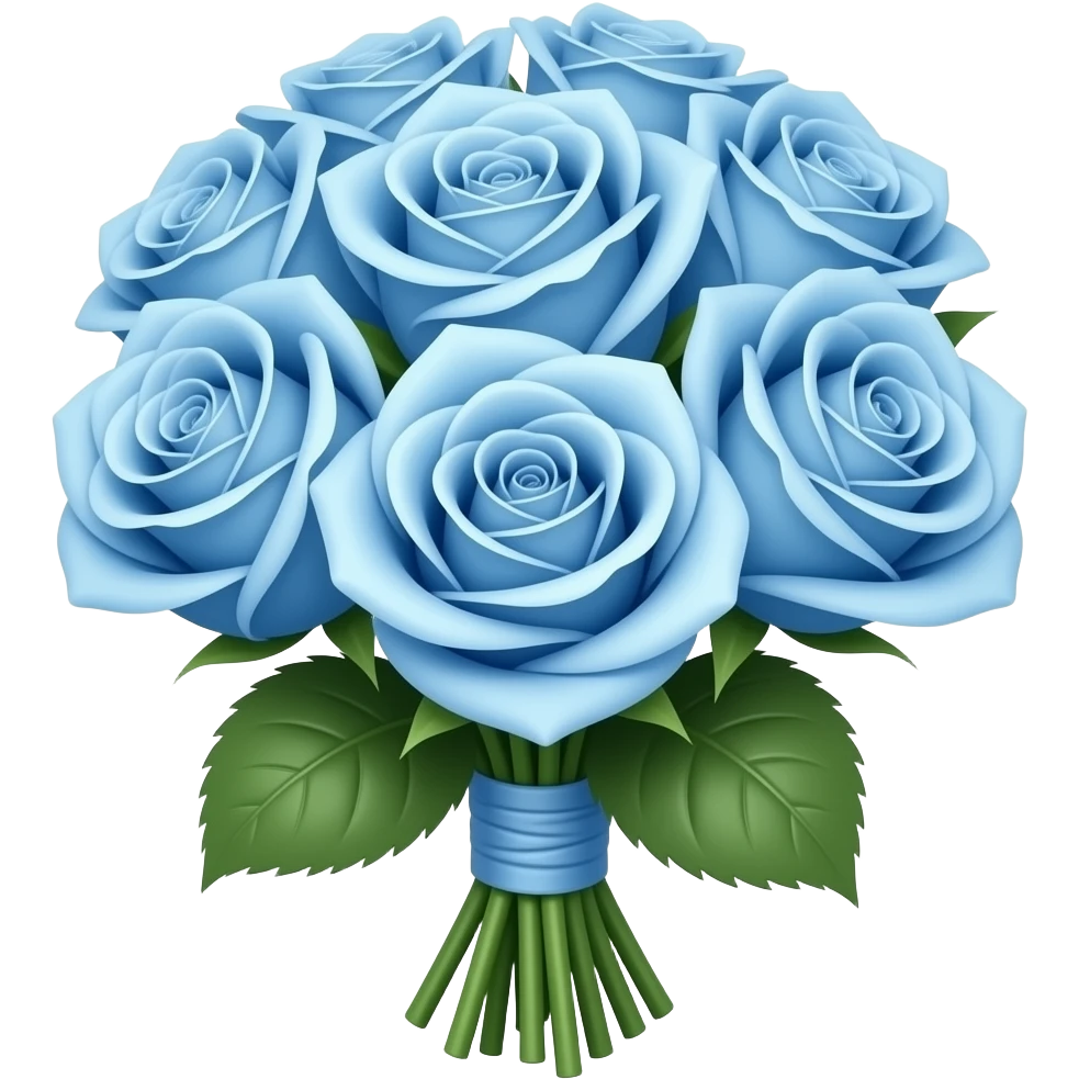 roses baby blue bouquet emoji