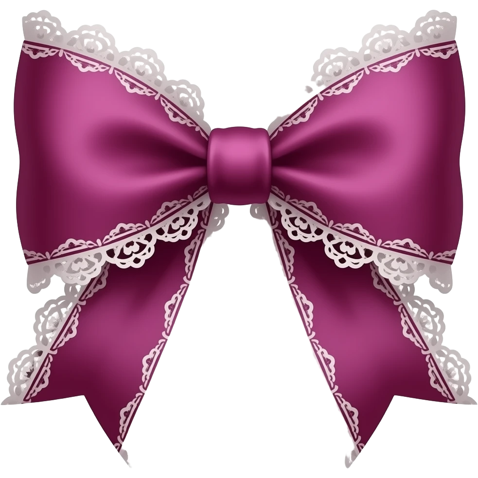 vintage rococo margenta bow with lace and frills emoji