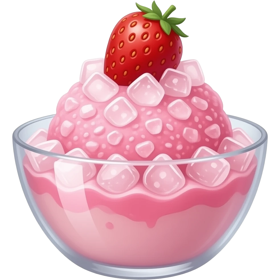 strawberry shaved ice emoji
