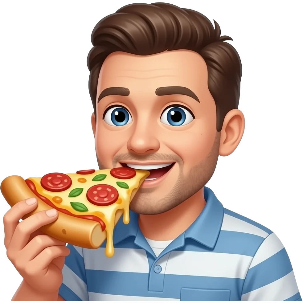 He is eating pizza emoji