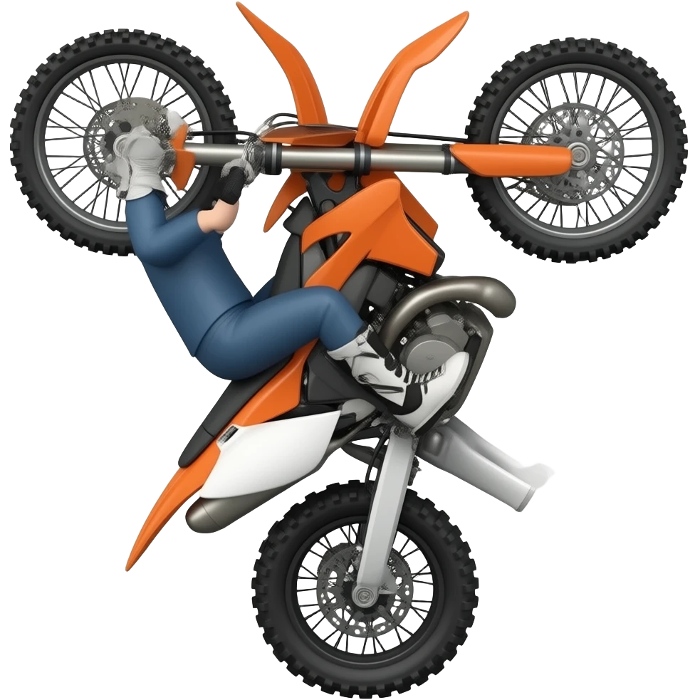Orange Dirt bike wheelie emoji