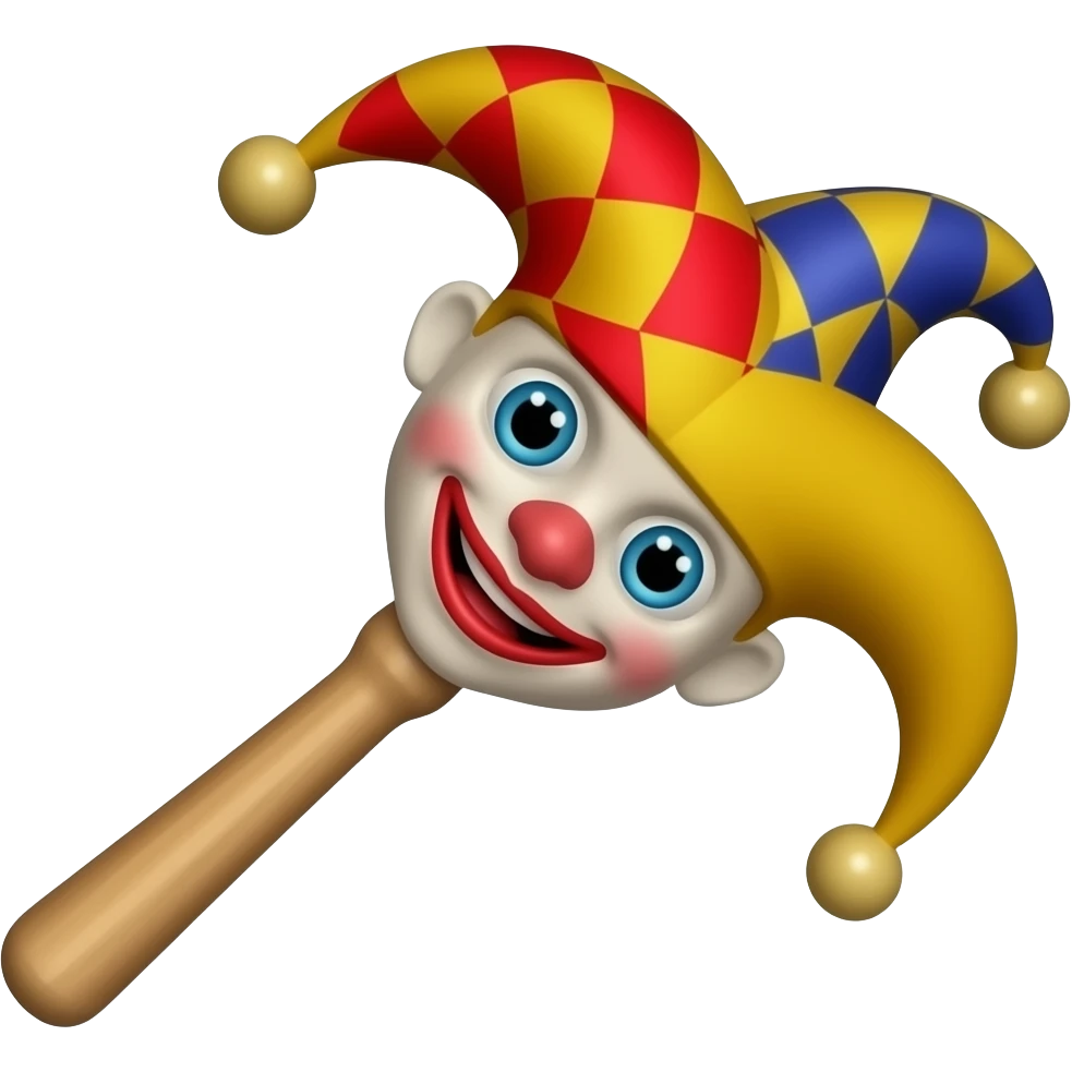 court jester rattle just the object without man emoji | AI Emoji Generator