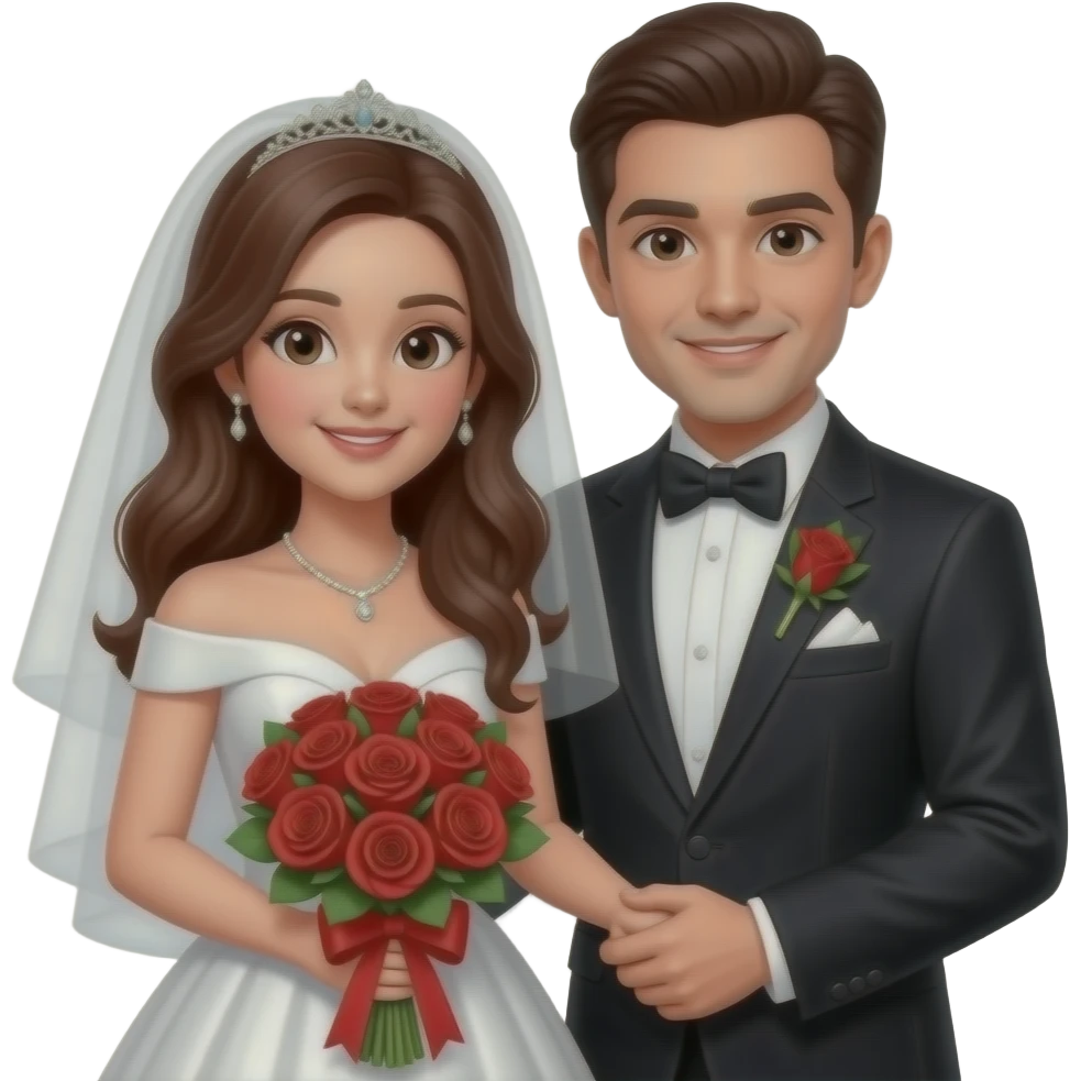 رجل زفاف إمرأة زفاف وردة زفاف emoji