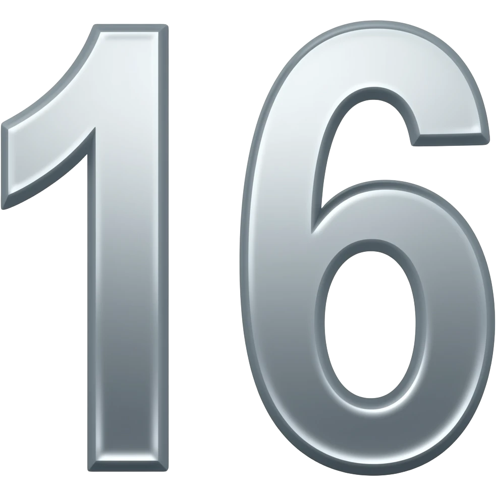 number 16 emoji
