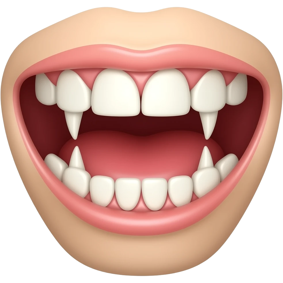 пасть как отдельная часть тела в которой все зубы как клыки emoji