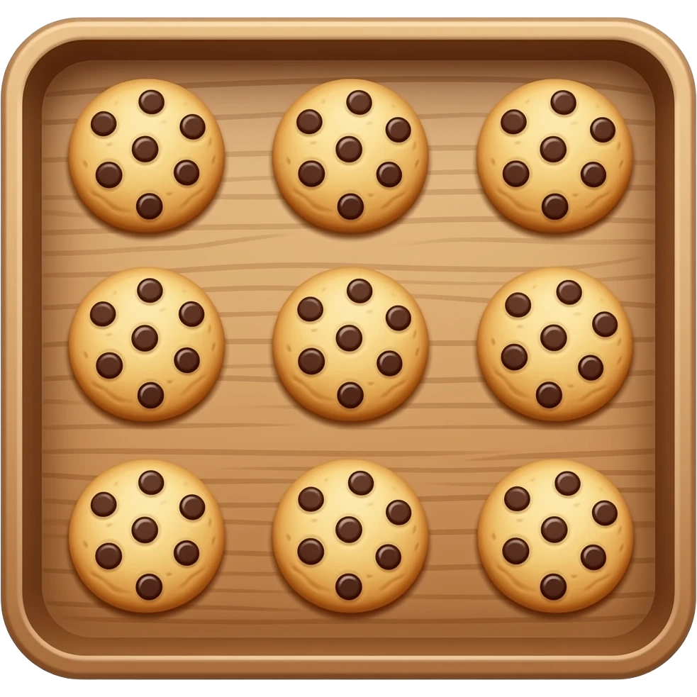 Cookies in a baking tray emoji