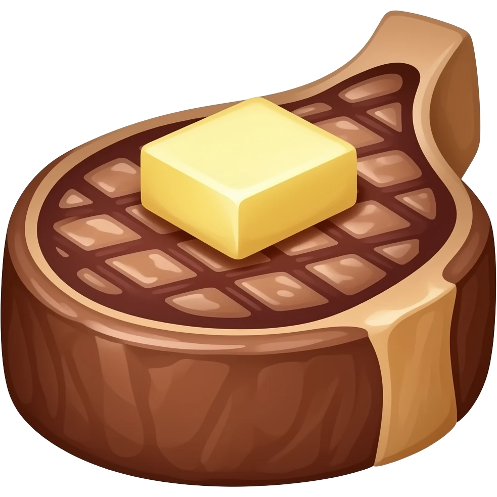cooked steak with butter emoji