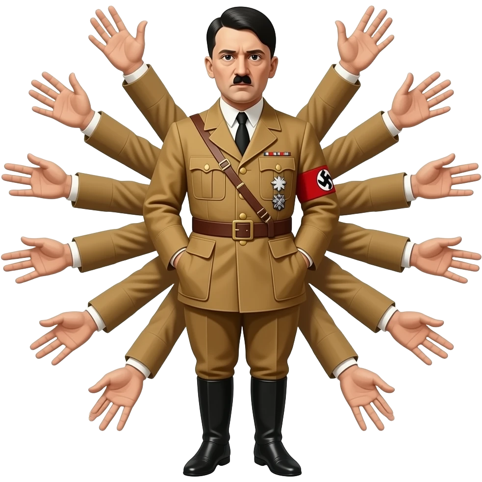 adolf hitler pinting up with all his fingers emoji