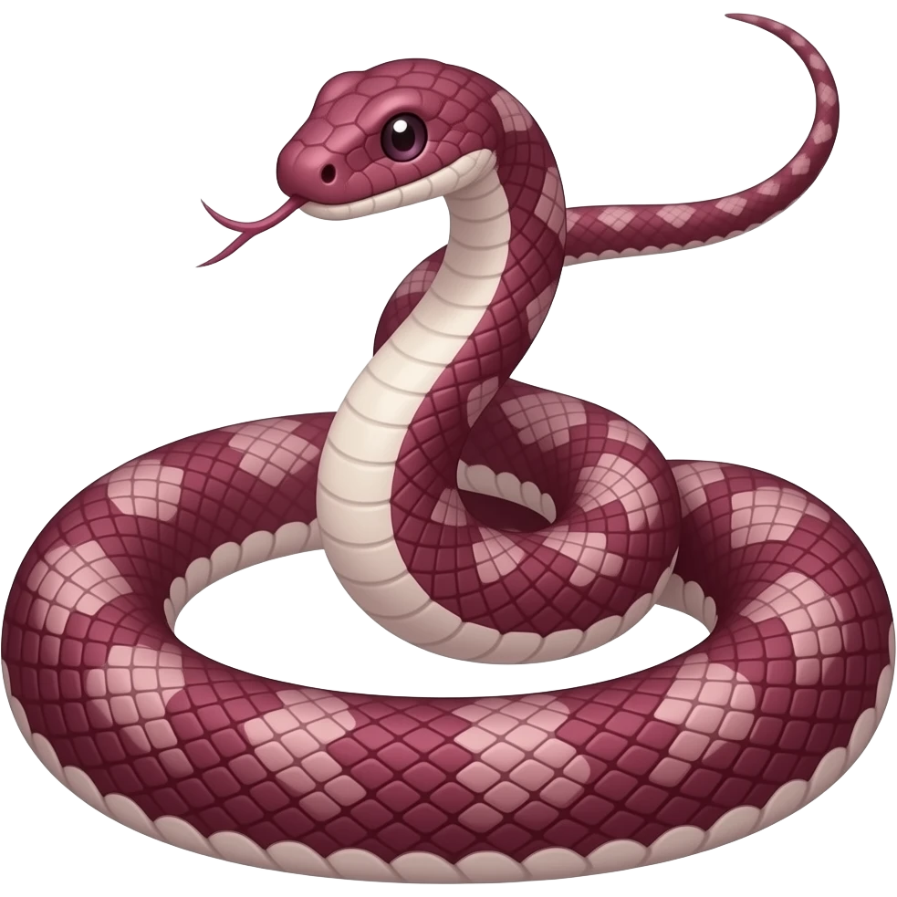Fatty obese  snake maroon color with out hand and foot emoji