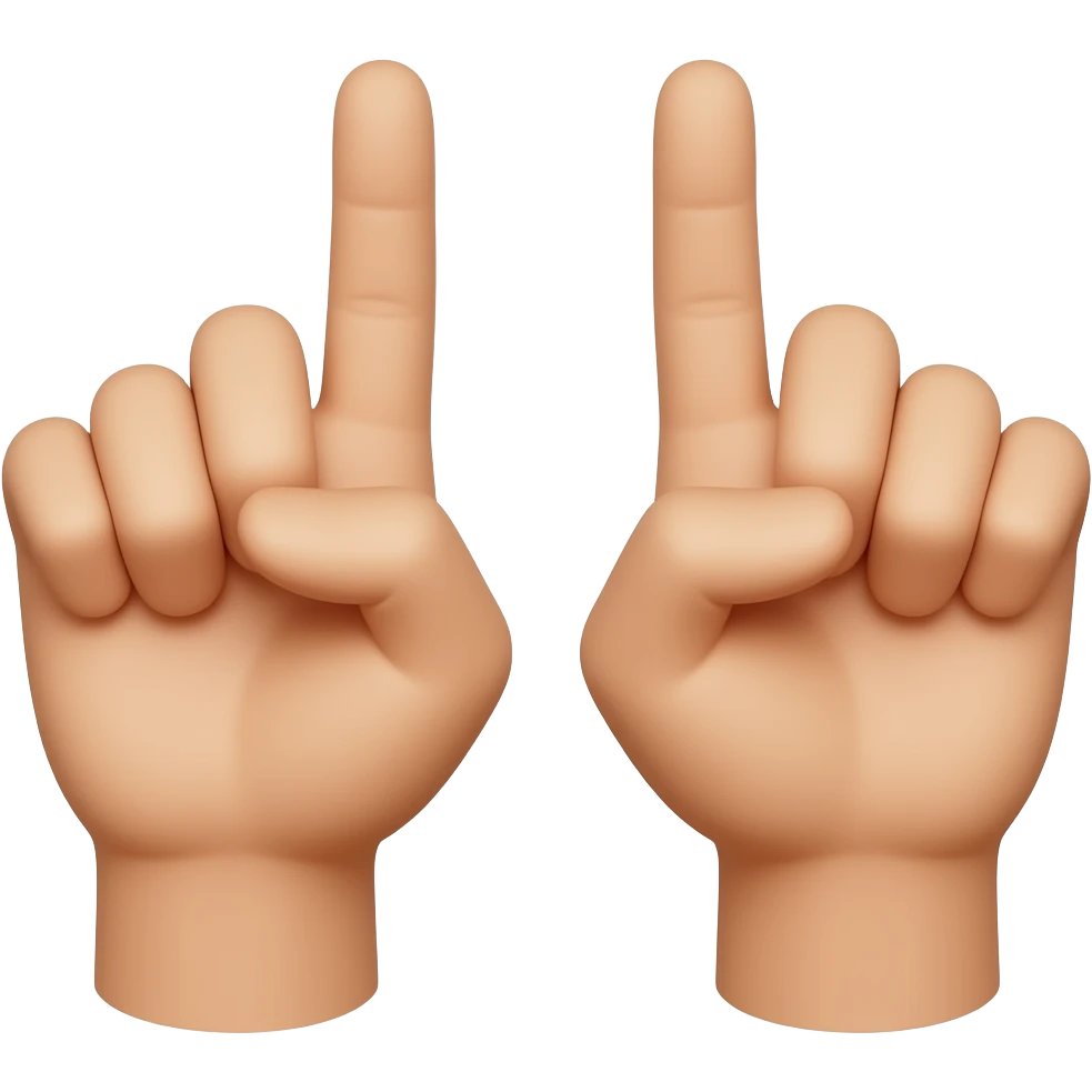 l’index et le majeur son lever avec les deux mains à côté emoji