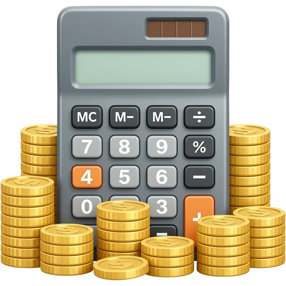 calculator with many coins ios emoji