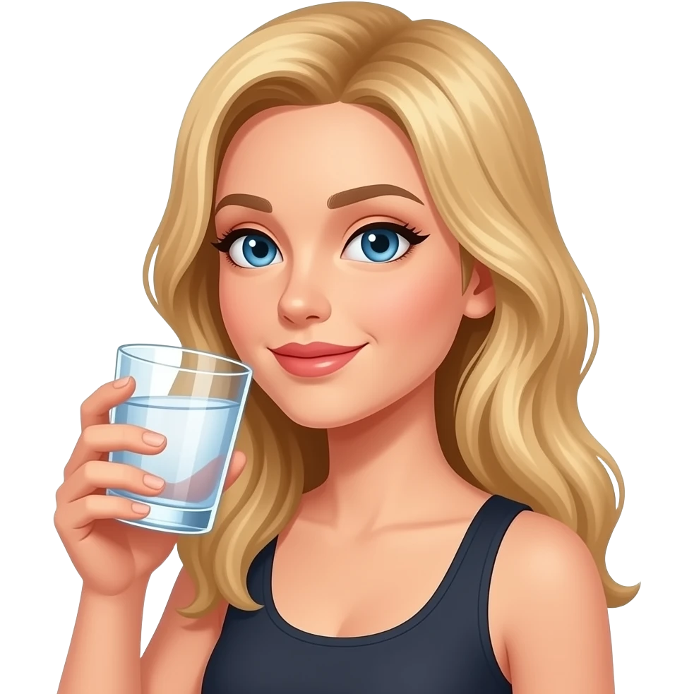 blonde woman drinking vodka emoji
